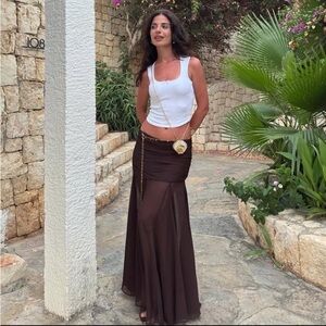 Zara Chocolate Brown Maxi Skirt